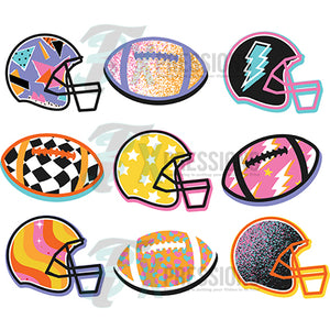 bright helmet and football collage