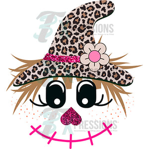 leopard hat girly scare crow