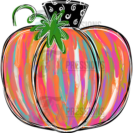 Painted Pumpkin Bright Colors