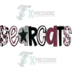 Poppy Bearcats Maroon and Black 1 line