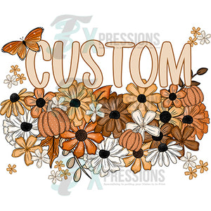 Personalized Fall FLoral name