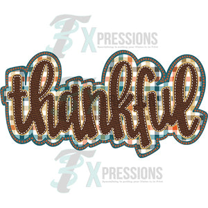 Thankful faux applique