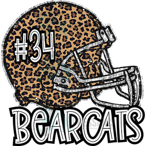 Personalized Leopard football helmet