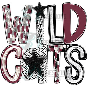 Poppy Wildcats maroon and black