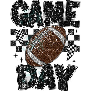 Game Day FOotball Faux Glitter