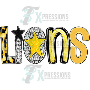 POPPY BLACK AND GOLD LIONS