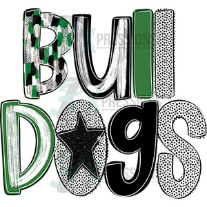 POPPY BULLDOGS GREEN AND BLACK