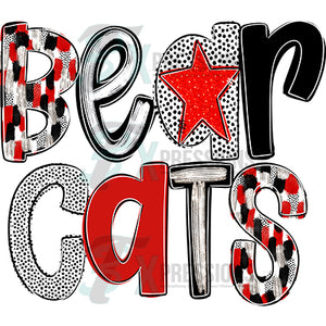 POPPY RED AND BLACK BEARCATS