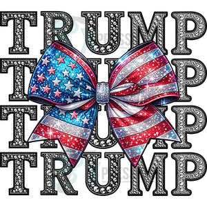 Trump faux rhinestone bow