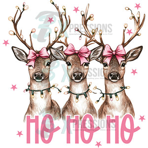 Ho Ho Ho Reindeer Pink