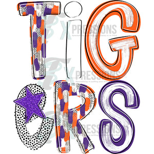 Tigers orange and purple