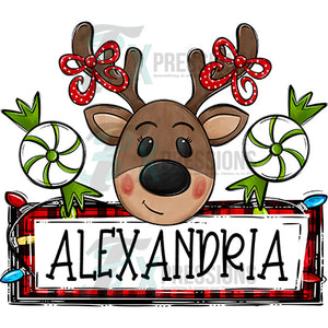 Personalized GIRL Reindeer