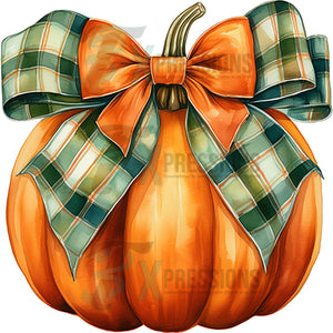 Fall Pumpkin plaid Bow