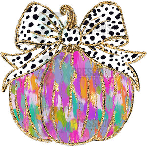 Colorful pumpkin with Bow