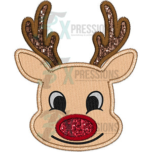 Faux applique reindeer