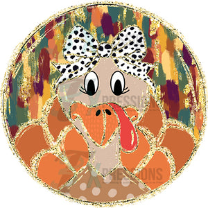 Glitter accent Circle Turkey