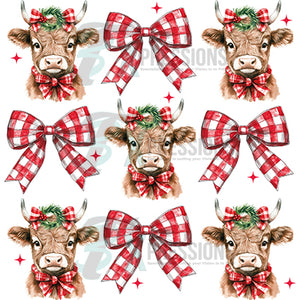 Highland cow bow collage