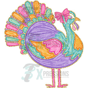 Pastel Glitter Turkey