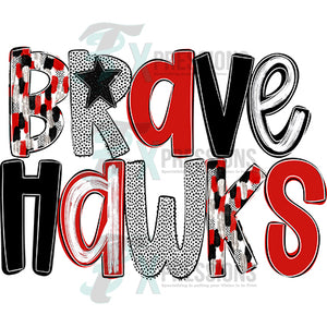 POPPY RED AND BLACK BRAVEHAWKS