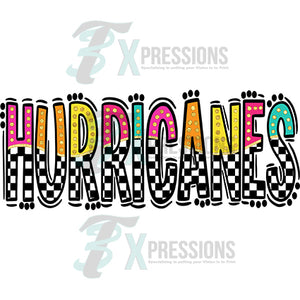 Hurricanes Bright Doodle Checkered