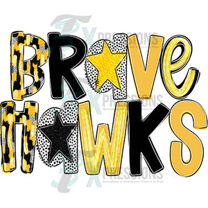 Poppy Brave hawks black and gold