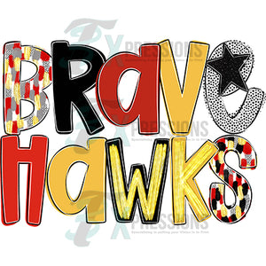 poppy brave hawks red and gold