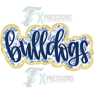 Bulldogs blue floral