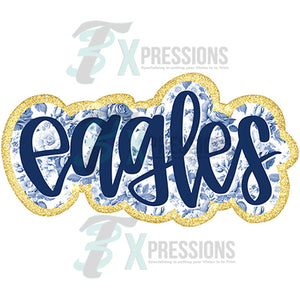 eagles blue floral