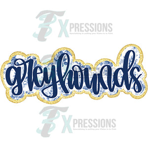 Greyhounds blue floral