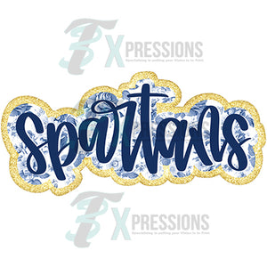 Spartans blue floral