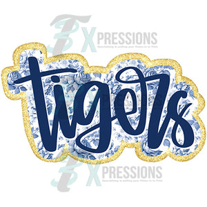 Tigers blue floral