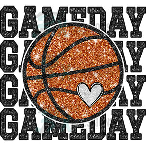 Faux glitter Basketball Game Day