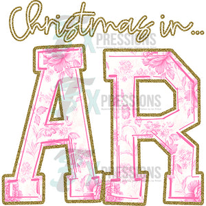 Personalized Christmas in Pink toile State