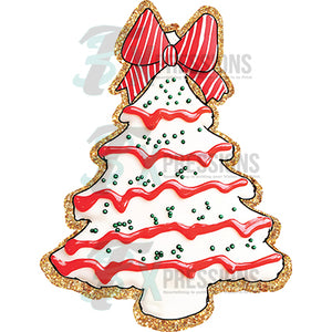 Christmas Tree Cake Gold Trim