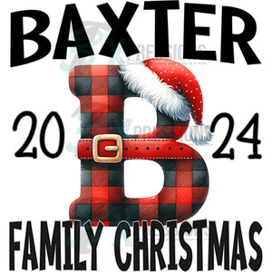 Personalized Family Christmas Buffalo Plaid Letter