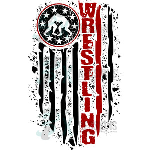 Wrestling Black flag red writing