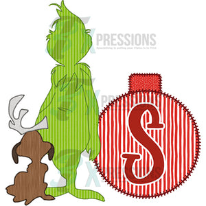 Personalized Faux Applique Grinch