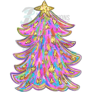 Pink Gold foil Christmas Tree