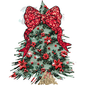 sequin Red Bow Christmas Tree