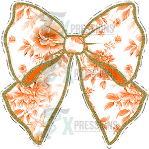 Orange Toile Bow