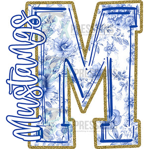 Personalized Navy toile letter