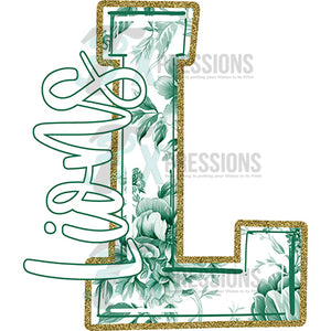 Personalized Green Toile Letter