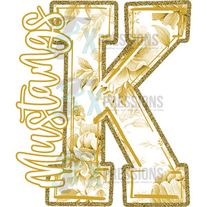 Personalized vegas gold toile letter