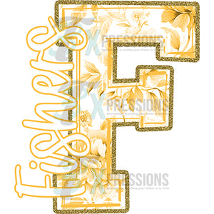 Personalized Yellow Toile Letter