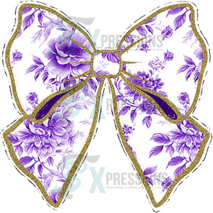 Purple Toile Bow