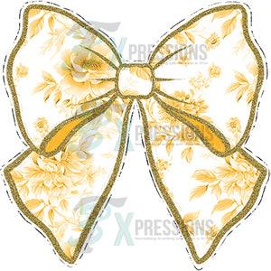 Yellow Toile Bow