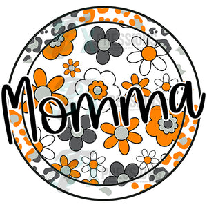 Personalized Orange and Gray leopard Circle