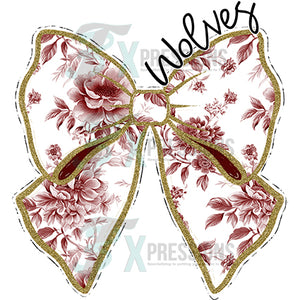 Personalized Maroon Toil Bow