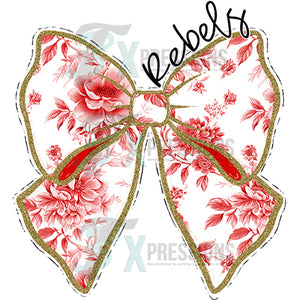 Personalized red Toil Bow