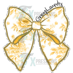 Personalized yellow toile bow